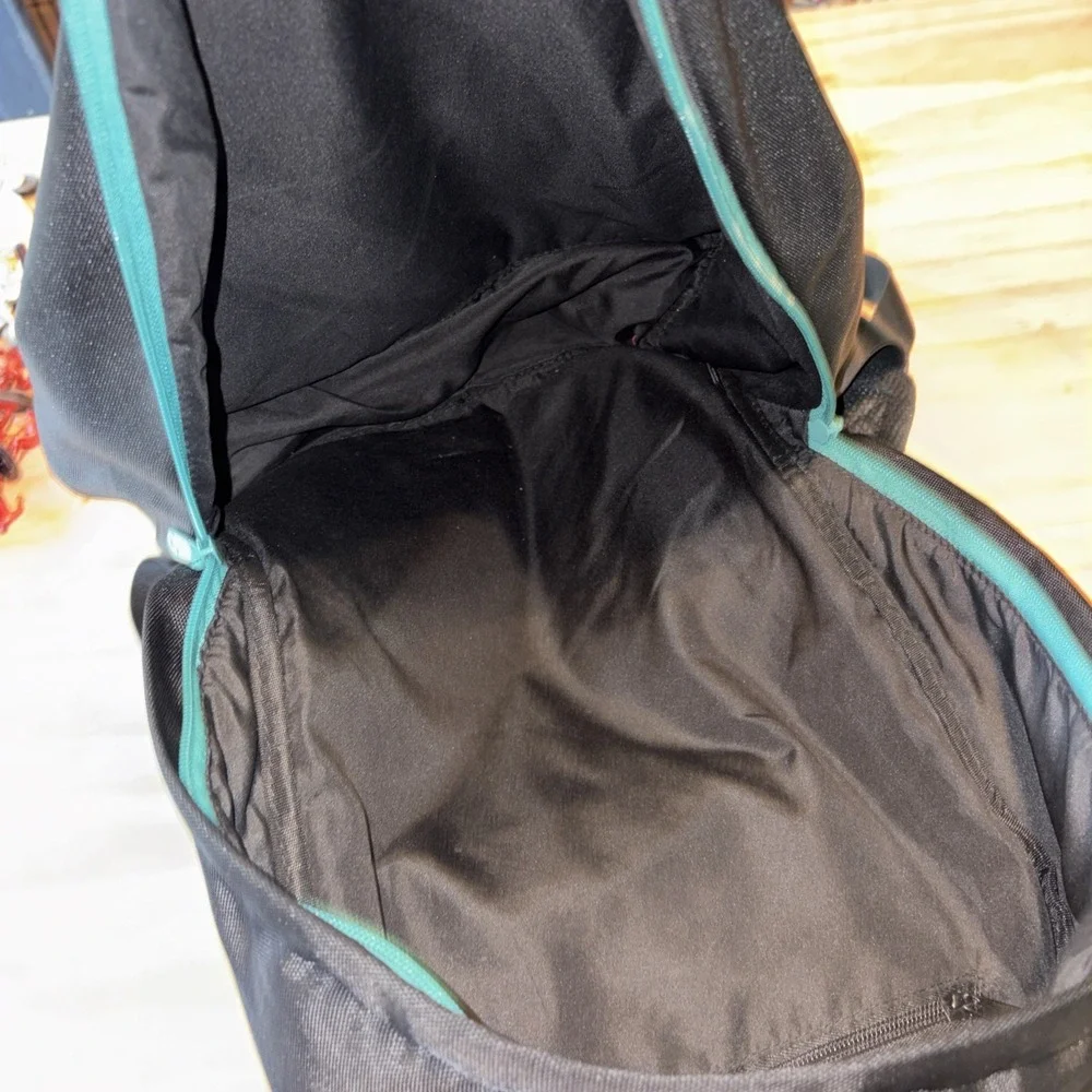 True Religion Black Backpack Light Blue Logo School College Designer Very Good